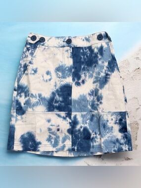 Wildfang Blue Tie-Dye Mini Skirt